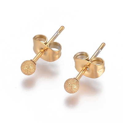 Ion Plating(IP) 304 Stainless Steel Stud Earrings EJEW-L215-58A-G-1