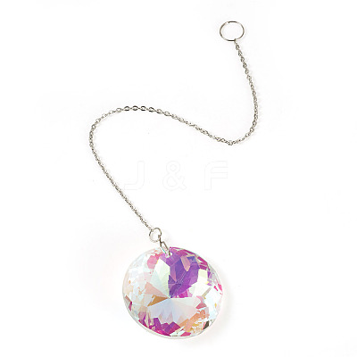 1Pc Transparent Glass Hanging Suncatchers AJEW-TADJ0001-02B-1