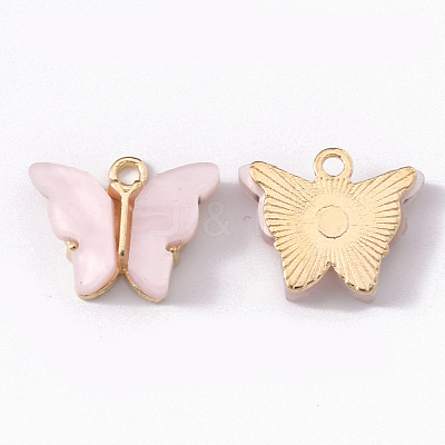 Alloy Acrylic Pendants X-ENAM-R136-01C-1