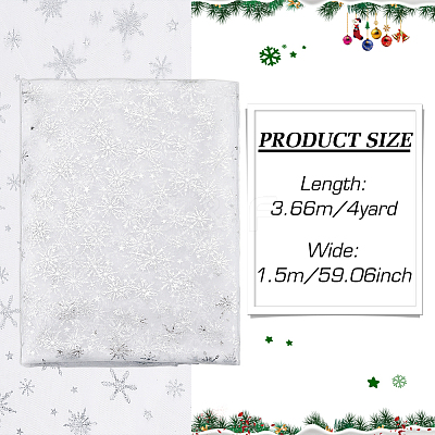 Snowflake Pattern Nylon Fabric DIY-WH0084-85A-1