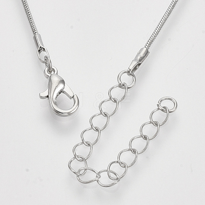 Brass Round Snake Chain Necklace Making MAK-T006-11B-P-1