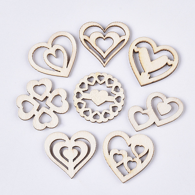 Valentine's Day Theme Laser Cut Wood Shapes WOOD-T011-51-1
