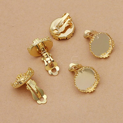 Brass Clip-on Earring Settings KK-WH0047-19D-1