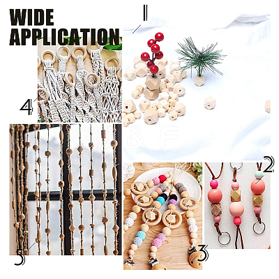 Natural Wood Beads WOOD-PH0001-10B-1