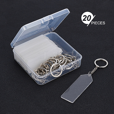 DIY Rectangle with Angle Acrylic Pendant Keychain Making Kits DIY-BC0001-62P-1