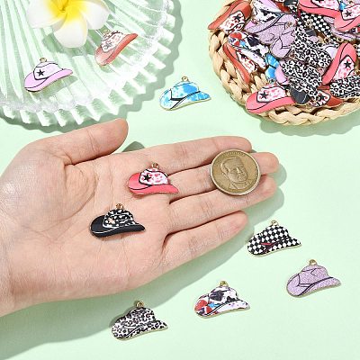 45Pcs 9 Colors Printed Zinc Alloy Pendants FIND-CJ0004-24-1