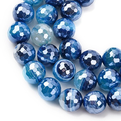 Natural Banded Agate Beads Strands G-B191-A02-12mm-1