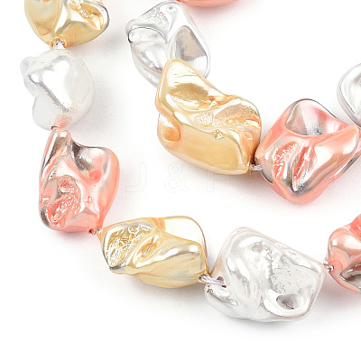Electroplated Natural Freshwater Shell Beads Strands SHEL-R113-01H-1