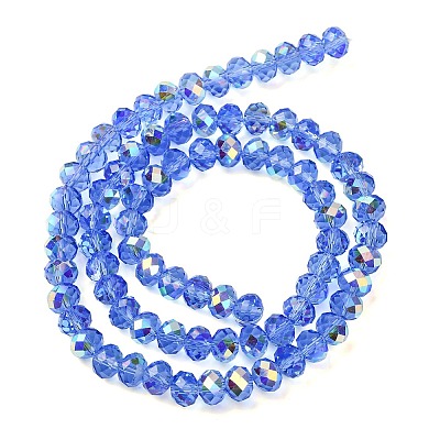 Electroplate Transparent Glass Beads Strands EGLA-A046-01C-20-1