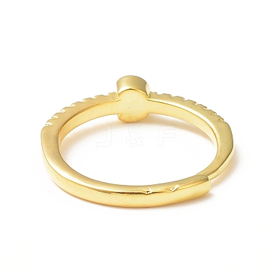 Clear Cubic Zirconia Initial Letter Adjustable Ring RJEW-C052-01G-C-1