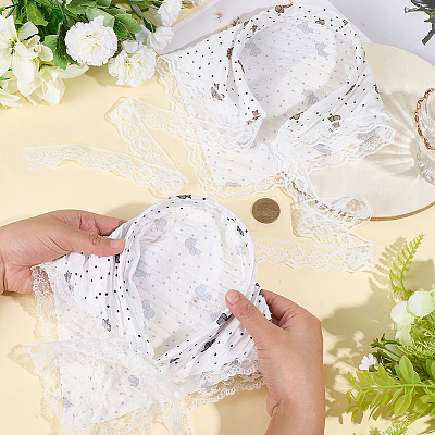 2Pcs 2 Styles Lace Triming Cloth Headbands for Women OHAR-CY0001-17-1