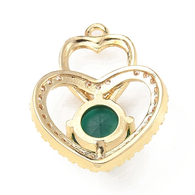 Brass with K9 Glass & Rhinestone Pendants KK-C024-11KCG-01-1
