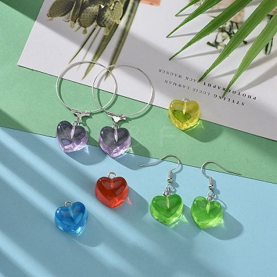 DIY 30Pairs Heart Resin Earrings Kits DIY-LS0001-03-1