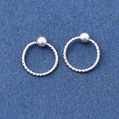 Brass Ball Captive Bead Nose Ring AJEW-G075-01S-01-1