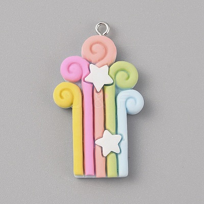 Opaque Resin Pendants RESI-CJC0011-32B-01-1
