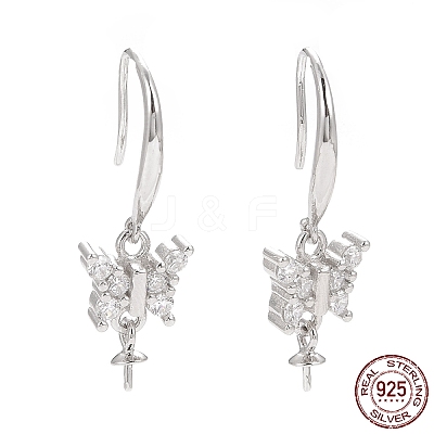 Rhodium Plated 925 Sterling Silver Earring Hooks STER-D035-33P-1