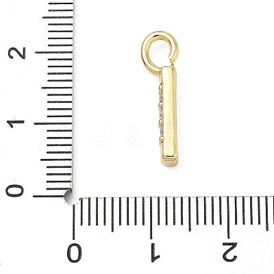 Brass Micro Pave Clear Cubic Zirconia Pendants KK-I476-01G-I-1