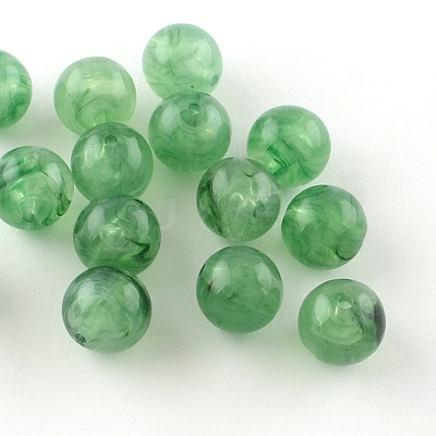 Round Imitation Gemstone Acrylic Beads X-OACR-R029-8mm-08-1