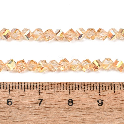 Electroplate Transparent Glass Beads Strands GL-CBA7A17-01A-09-1