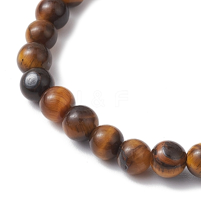 Natural & Synthetic Mixed Gemstone Cube & Round Beaded Stretch Bracelets BJEW-JB10807-1