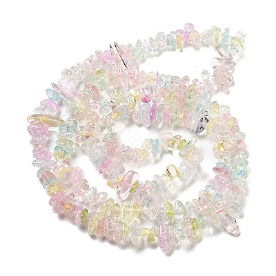 Transparent Crackle Glass Beads Strands GLAA-U004-01B-1