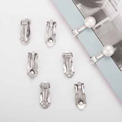Tarnish Resistant 304 Stainless Steel Clip-On Earrings Findings X-STAS-Q185-01-1