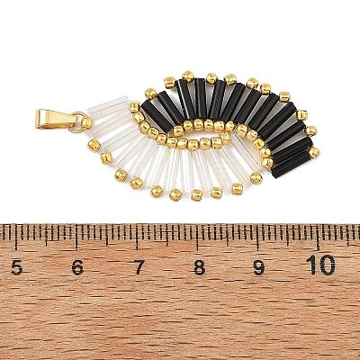 Glass Seed Beaded Pendants PALLOY-MZ01375-01-1