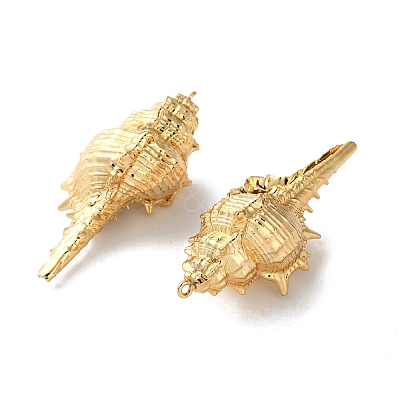 Electroplated Natural Conch Shell Big Pendants SSHEL-B002-01G-02-1
