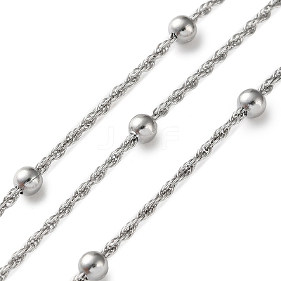 304 Stainless Steel Chains with Beads CHS-F020-12P-1