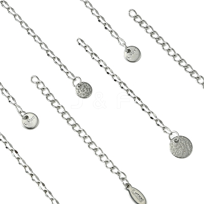 12Pcs 4 Styles 304 Stainless Steel Chain Extender FIND-FS0002-96B-1