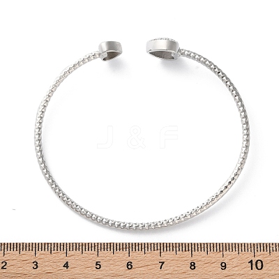Clear Cubic Zirconia Open Cuff Bangle BJEW-G737-01P-01-1