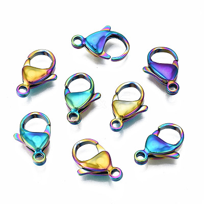 Ion Plating(IP) 304 Stainless Steel Lobster Claw Clasps STAS-S119-004C-1