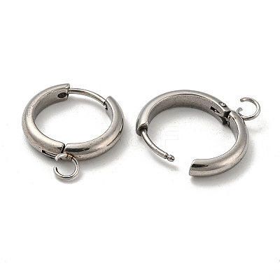 Tarnish Resistant 201 Stainless Steel Huggie Hoop Earring Findings STAS-P283-01Z-P-1