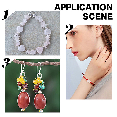24Pcs 4 Styles Natural Rose Quartz European Beads G-AR0005-34-1