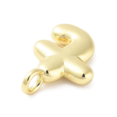 Rack Plating Brass Balloon Letter Pendants KK-C050-01G-T-1
