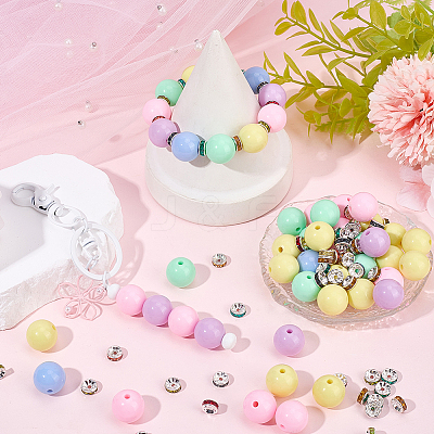 50Pcs Opaque Acrylic Beads MACR-SC0002-34-1