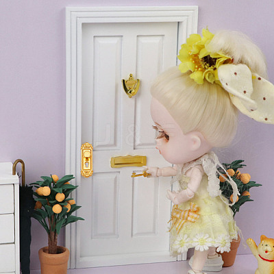 8 Sets 6 Styles Miniature Alloy Door Lock & Key AJEW-GO0001-73-1