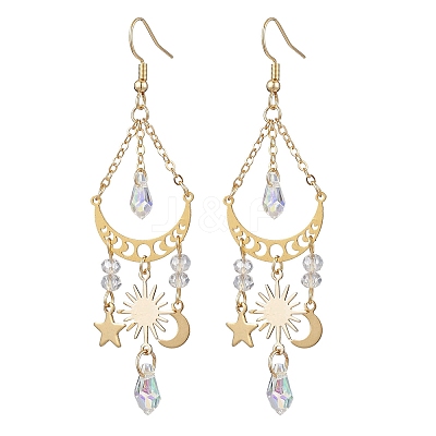 Moon & Star & Sun Alloy Chandelier Earrings EJEW-JE05719-1
