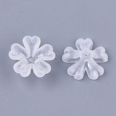 5-Petal Transparent Acrylic Bead Caps FACR-T001-05-1