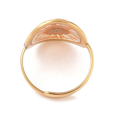 Flat Round Ion Plating(IP) 304 Stainless Steel Open Cuff Rings for Women RJEW-Z052-08G-1