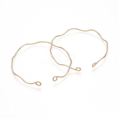 Brass Wavy Open Cuff Bangle Making KK-N258-02G-1