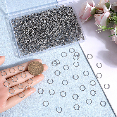 304 1000pcs Stainless Steel Open Jump Rings STAS-SP0001-71B-1