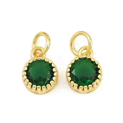 Brass Pave Cubic Zirconia Charms CU-CBA3D67-02G-03-1