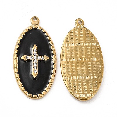 PVD Vacuum Plating 201 Stainless Steel Enamel Pendants STAS-J401-VC1002-1