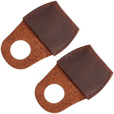 2Pcs Cowhide Thumb Protector for Woodwork Carving AJEW-CL0005-88-1