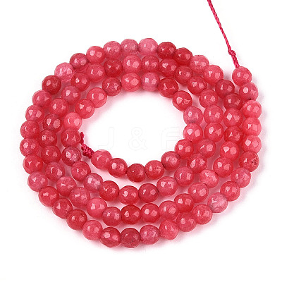 Dyed Natural White Jade Beads Strands G-T139-4mm-60-07-1