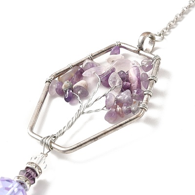 Amethyst Pendant Decoration AJEW-P098-01P-1