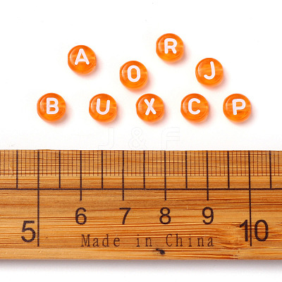 Transparent Dark Orange Acrylic Beads TACR-YW0001-08E-1