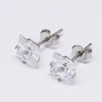 Cubic Zirconia Ear Studs STAS-E051-2C-1