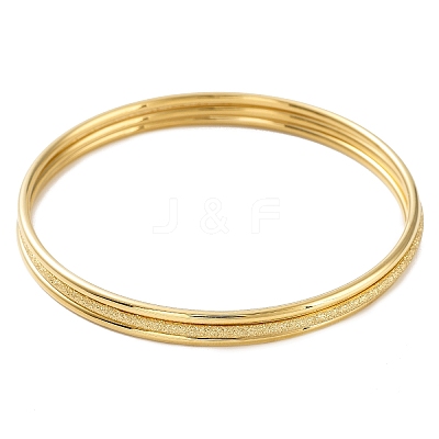3Pcs Ion Plating(IP) 304 Stainless Steel Plain Bangles Set BJEW-G684-02A-G-1